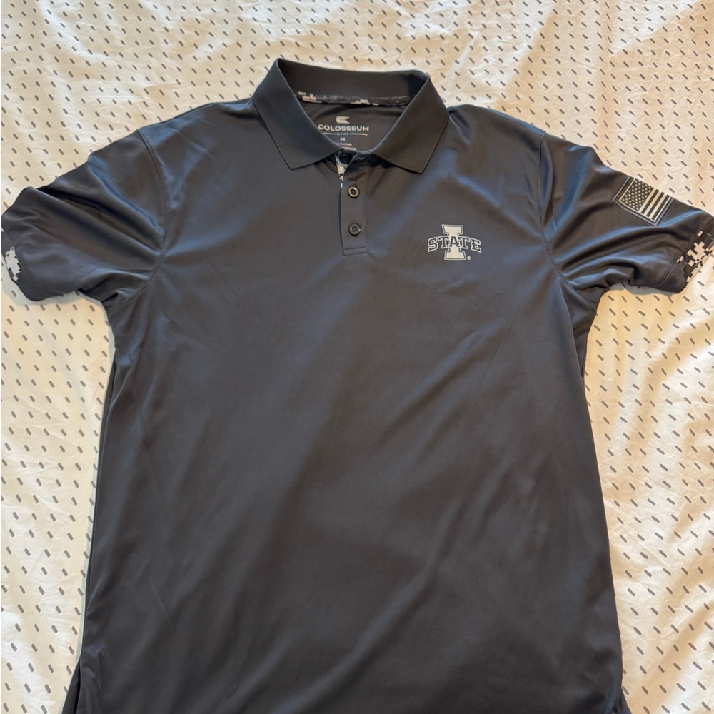 Iowa State Logo Performance Polo Shirt in Charcoal Grey
